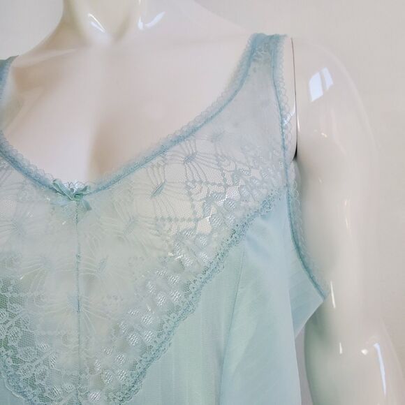 Vintage Warner's Light Blue Striped Lace Camisole - Picture 4 of 8